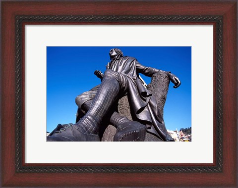 Framed Robert Burns Statue, Octagon, Dunedin, New Zealand Print