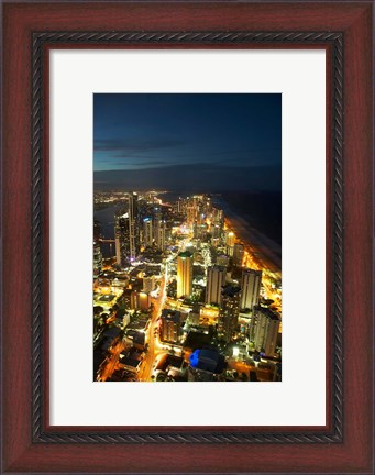 Framed Australia, Queensland, Surfers Paradise, City Skyline Print