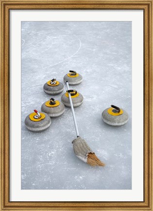 Framed Curling Stones, Idaburn Dam, South Island, New Zealand Print