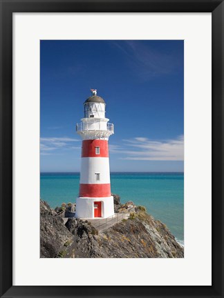 Framed Historic Cape Palliser Lighthouse (1897), Wairarapa, North Island, New Zealand Print