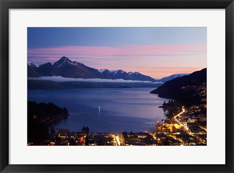 Framed Lake Wakatipu, Queenstown, South Island, New Zealand Print