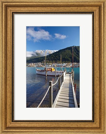 Framed Jetty, Queenstown Bay, Queenstown, South Island, New Zealand Print