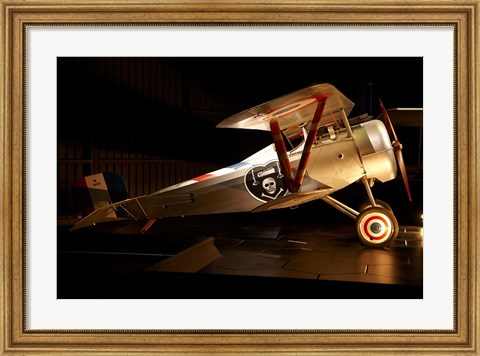 Framed Nieuport 24 war plane, Marlborough, New Zealand Print