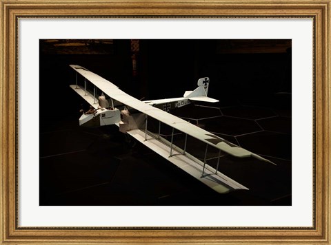 Framed WWI Gotha bomber war plane, Marlborough, New Zealand Print