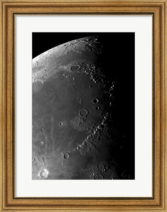 Framed Craters Copernicus, Plato, Eratosthenes, and Archimedes near the Montes Apenninus Mountain Range Print