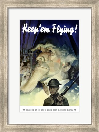 Framed Keep &#39;Em Flying War Poster Print