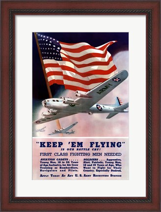 Framed Keep &#39;Em Flying Is Our Battle Cry Print