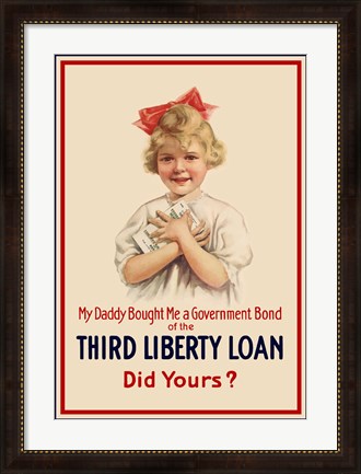 Framed Third Liberty Loan Poster Print