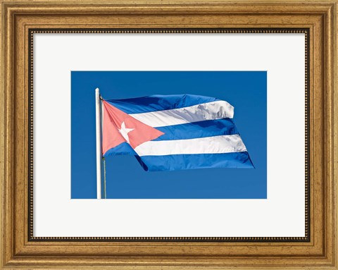 Framed National Cuban Flag, Cuba Print