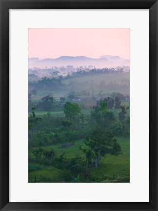 Framed Limestone hill, farmland, Vinales Valley, UNESCO World Heritage site, Cuba Print