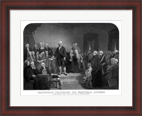 Framed President George Washington&#39; Inaugural Address Print