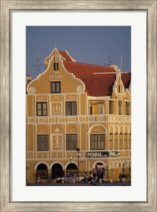 Framed Penha and Sons Building, Willemstad, Curacao, Caribbean Print