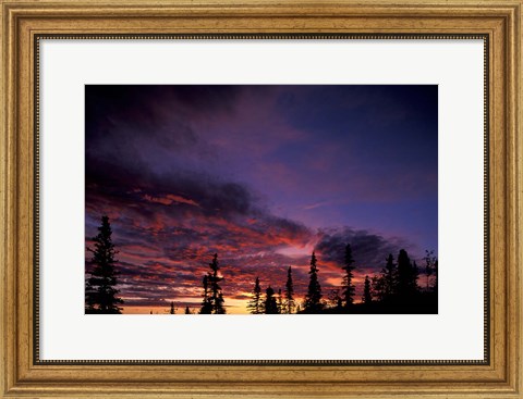 Framed Solstice Sunset atop Midnight Dome, Dawson City, Yukon, Canada Print