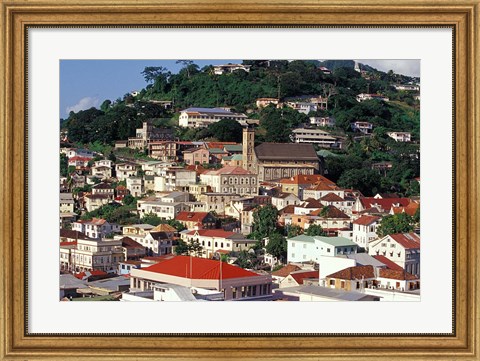 Framed View of Downtown St George, Grenada, Caribbean Print