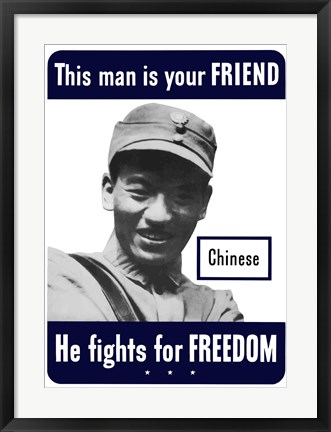 Framed This Man is Your Friend - Chinese Print