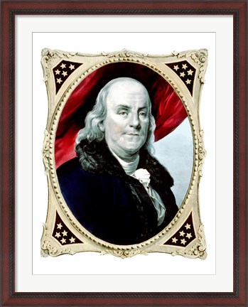 Framed Benjamin Franklin (color) Print