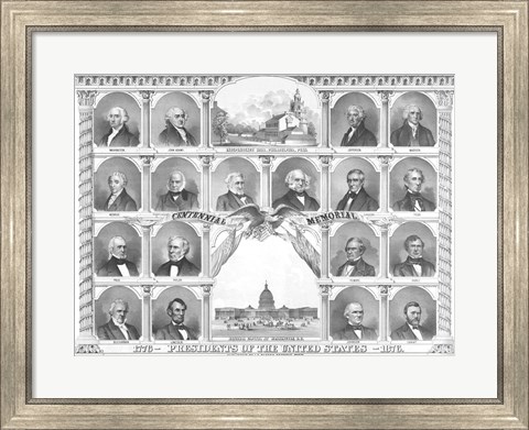 Framed First Eighteen Presidents of The United States Print