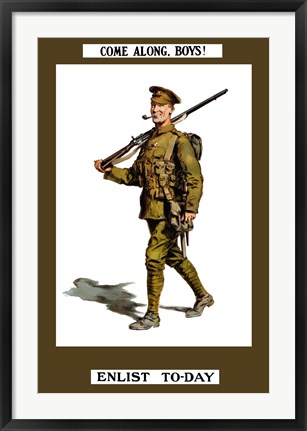 Framed Come Along Boys, Enlist Today Print