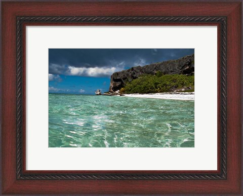 Framed Pajaros beach in Mona Island, Puerto Rico, Caribbean Print