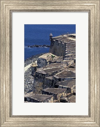 Framed Aerial view of El Morro Fort, Old San Juan, Puerto Rico Print