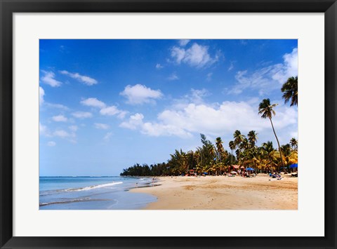 Framed View of Luquillo Beach, Puerto Rico, Caribbean Print