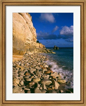 Framed Cliffs at Cupecoy Beach, St Martin, Caribbean Print