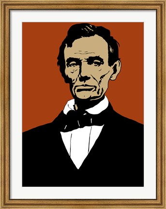 Framed Civil War Era President Abraham Lincoln Print