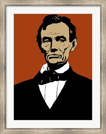 Framed Civil War Era President Abraham Lincoln Print