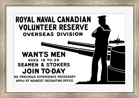 Framed Royal Naval Canadian Volunteer Reserve Print