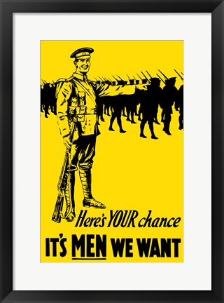 Framed It&#39;s Men We Want Print