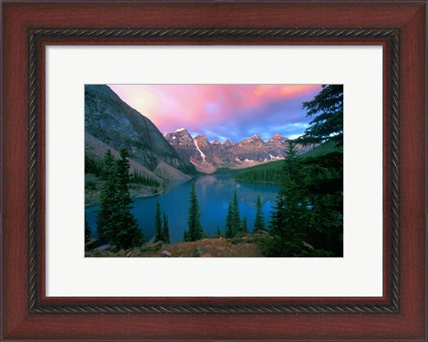 Framed Lake Moraine at Dawn, Banff National Park, Alberta, Canada Print