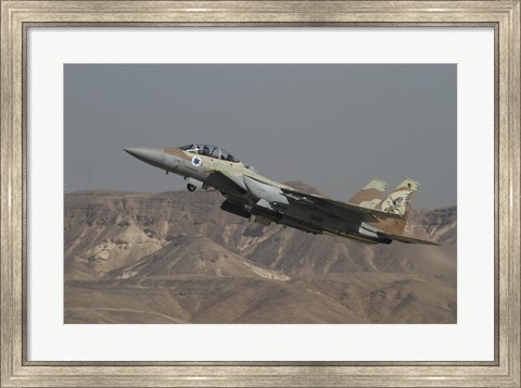 Framed F-15I Ra&#39;am of the Israeli Air Force takes off from Ovda Air Force Base Print