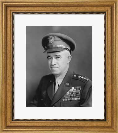 Framed Four Star General Omar Bradley (WWII) Print