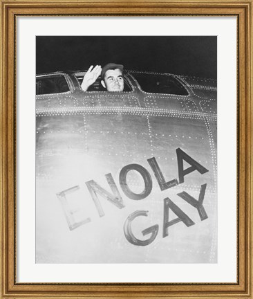 Framed Colonel Paul Tibbets on the Enola Gay Print