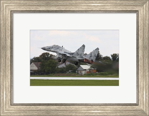 Framed Slovak Air Force MIG-29 Fulcrum taking off Print