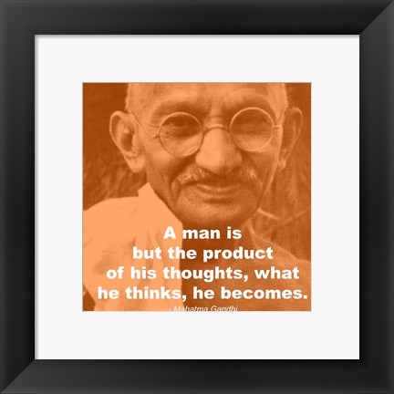 Framed Gandhi - Thoughts Quote Print