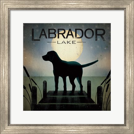 Framed Moonrise Black Dog Print