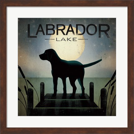 Framed Moonrise Black Dog Print