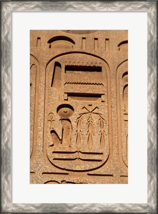 Framed Hieroglyphics, Obelisk, Ramses II, Temple of Luxor, Egypt Print