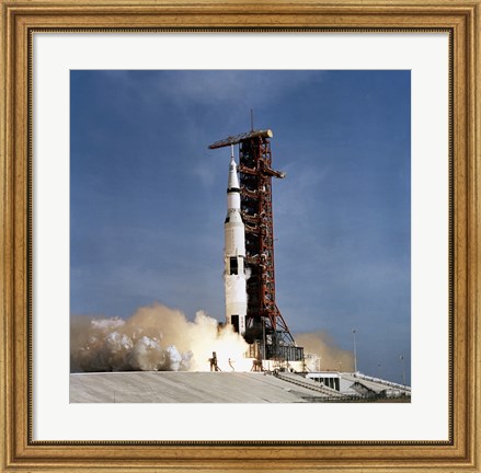 Framed Apollo 11 Space Vehicle Taking off from Kennedy Space Center Print