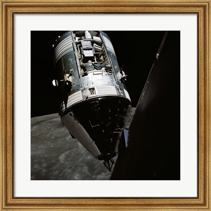 Framed View of the Apollo 17 Command and Service Modules in Lunar Orbit Print