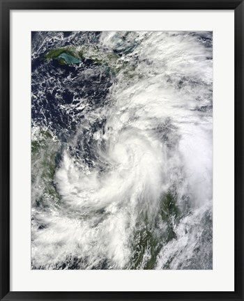 Framed Tropical Storm Sandy Hovering over the Caribbean Sea Print