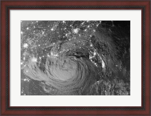 Framed Nighttime view of Tropical Storm Isaac Print