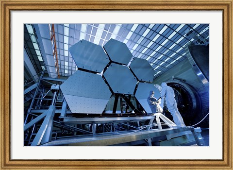 Framed James Webb Space Telescope Array being Tested in the X-ray and Cryogenic Facility Print