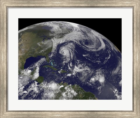 Framed Tropical Cyclones Katia, Lee, Maria and Nate in the Atlantic Ocean Print