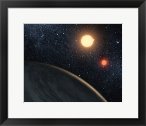 Framed Artist&#39;s concept Illustrating Kepler-16b Print