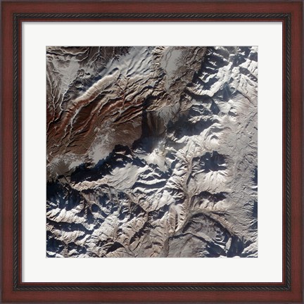 Framed Satellite Image of Russia&#39;s Kizimen Volcano Print