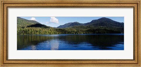 Framed Lake with mountains, Morse Basin, Prince Rupert, British Columbia Print