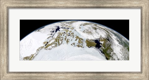 Framed Partial view of Earth showing Northern Canada and Northern Greenland Print