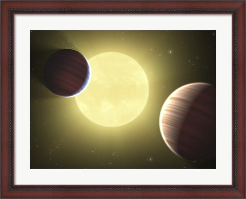 Framed Artist&#39;s Concept Illustrating the Two Saturn-sized Planets Discovered by the Kepler Mission Print